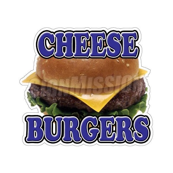 Safety Sign, 1.5 in Height, Vinyl, 48 in Length, Cheeseburgers